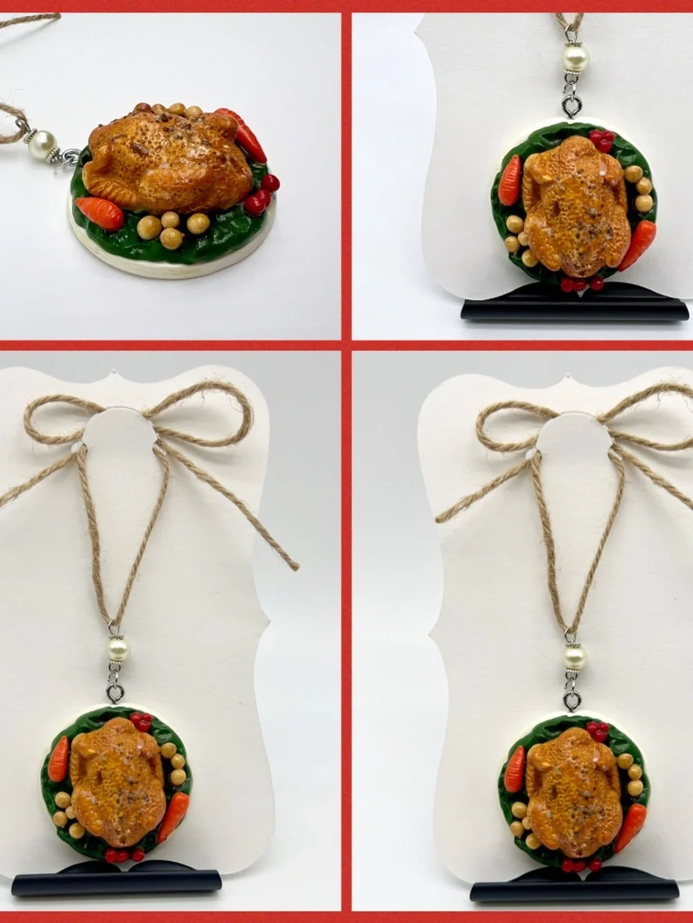 Thanksgiving/Christmas Dinner Ornament | Handmade Holiday Food Decor